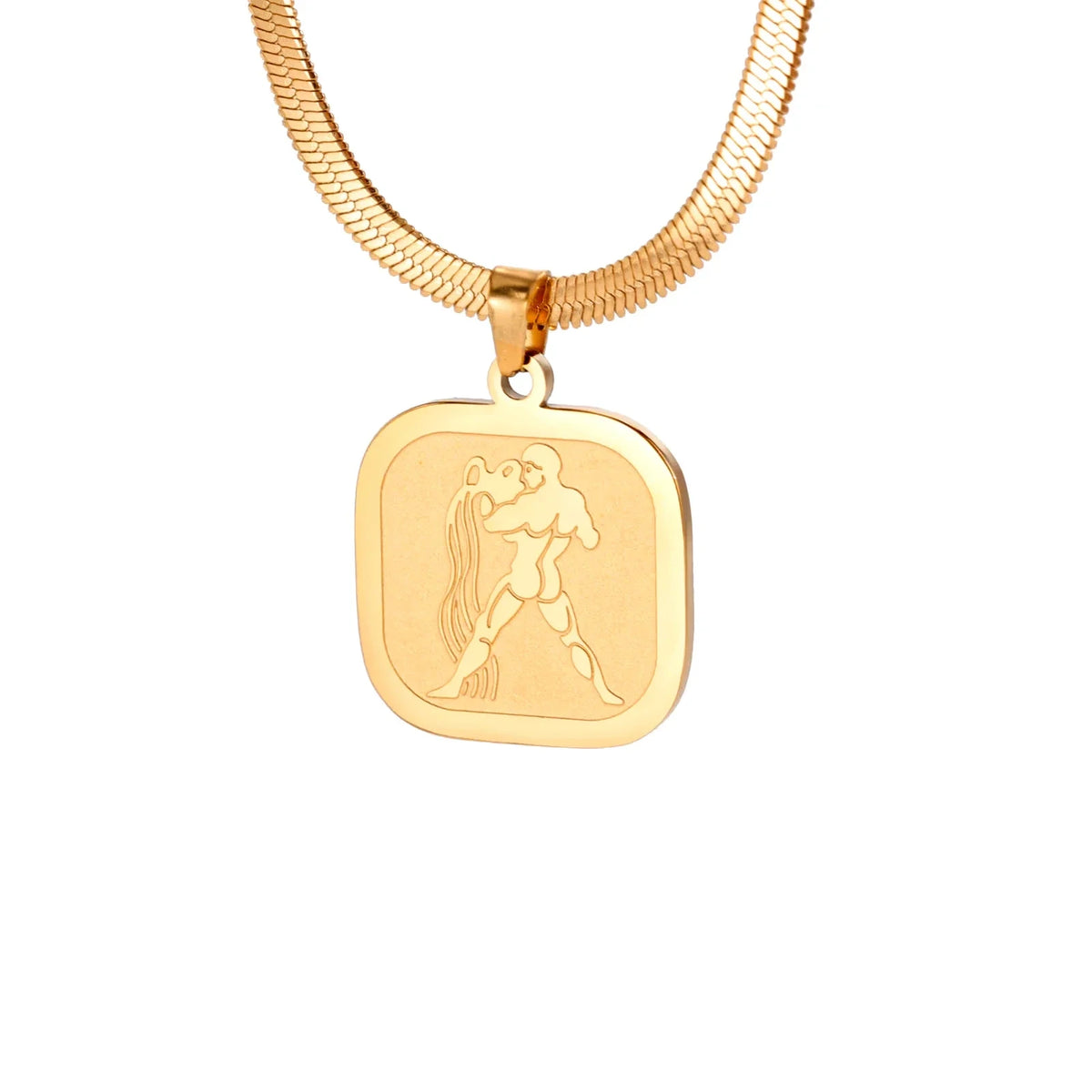 Celestial Zodiac Necklace – Aquarius, Gold