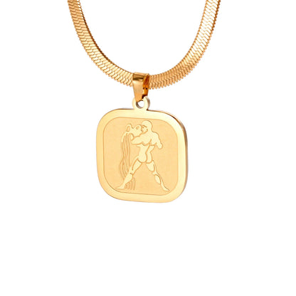 Celestial Zodiac Necklace – Aquarius, Gold