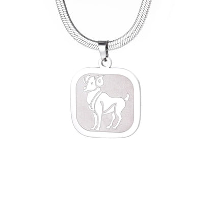 Celestial Zodiac Necklace – Aries, Silver