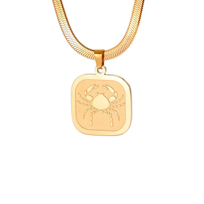 Celestial Zodiac Necklace – Cancer, Gold
