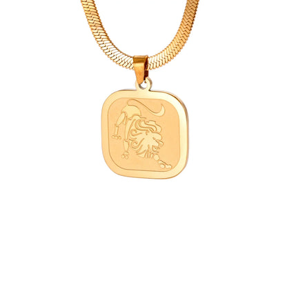 Celestial Zodiac Necklace – Leo, Gold