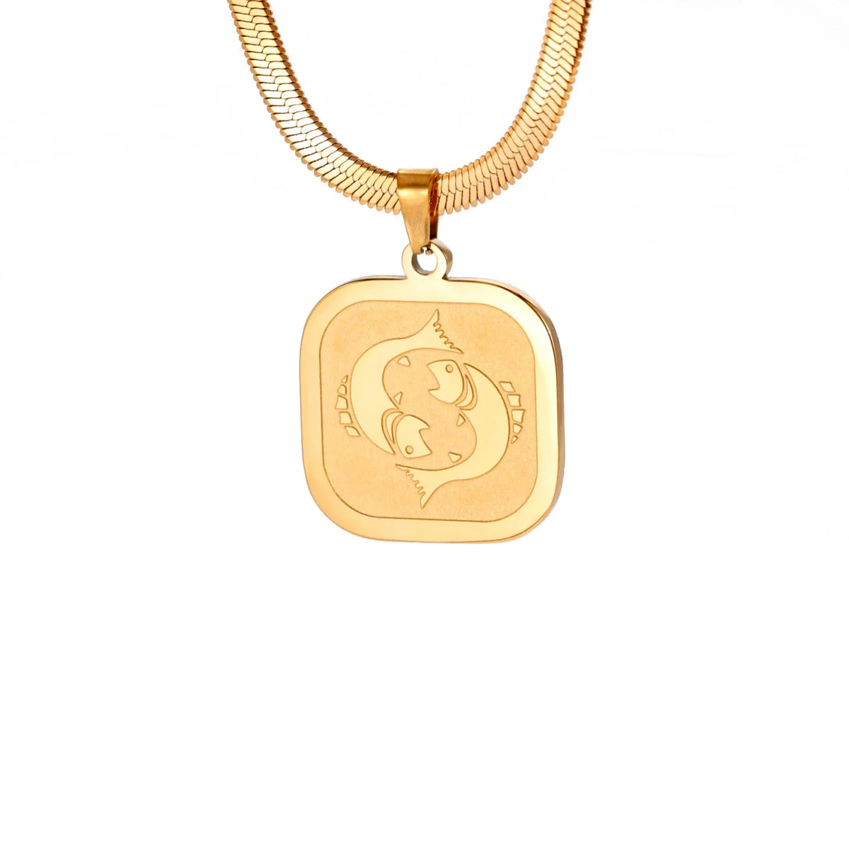 Celestial Zodiac Necklace – Pisces, Gold