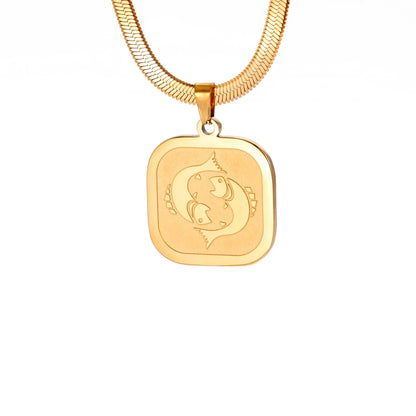 Celestial Zodiac Necklace – Pisces, Gold
