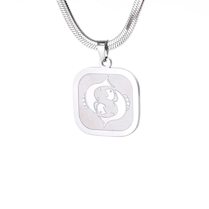Celestial Zodiac Necklace – Pisces, Silver