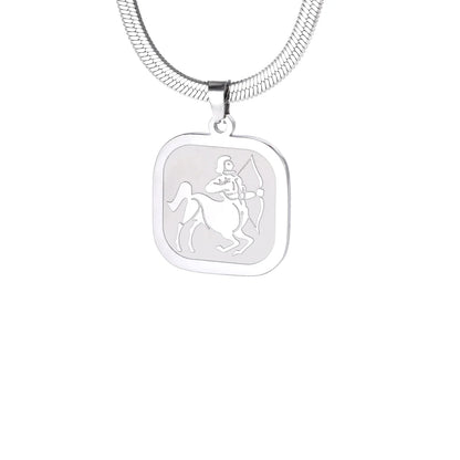 Celestial Zodiac Necklace – Sagittarius, Silver