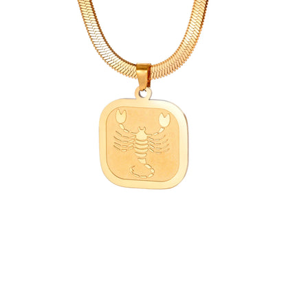 Celestial Zodiac Necklace – Scorpio, Gold