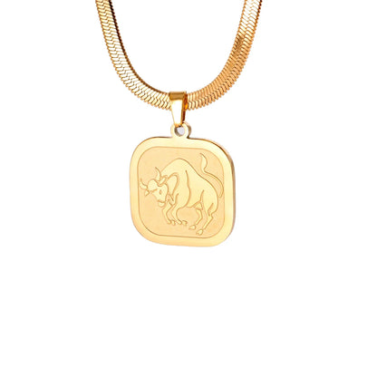 Celestial Zodiac Necklace – Taurus, Gold